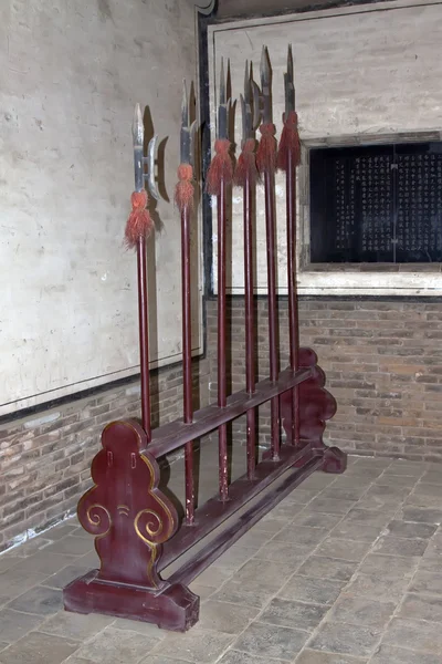 Chinese traditionele militaire uitrusting, in een museum, china — Stockfoto