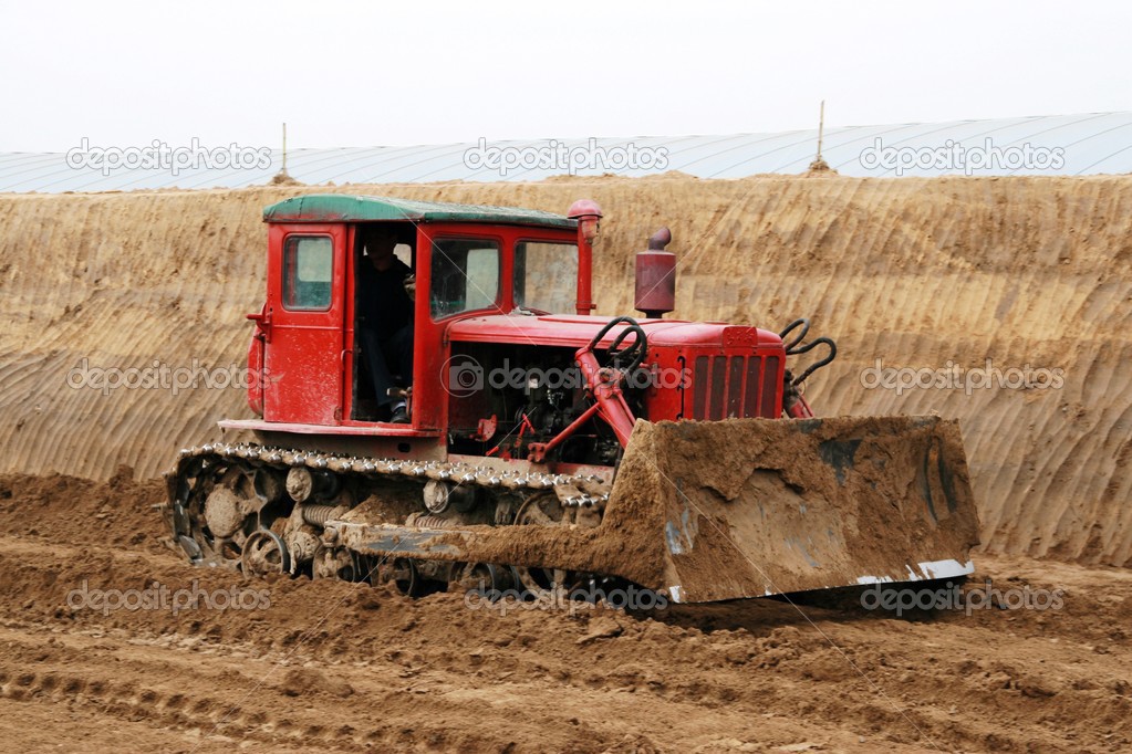 bulldozers are working in the field, north china