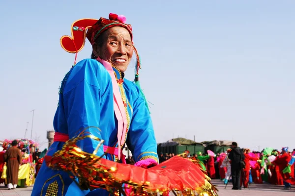 Yangko, un popular baile folclórico rural en China — Foto de Stock