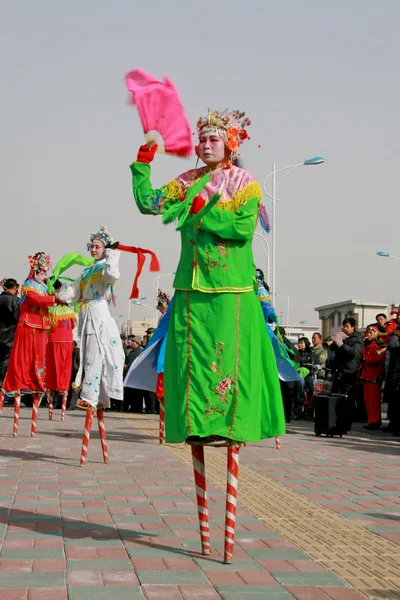 Yangko, un popular baile folclórico rural en China — Foto de Stock