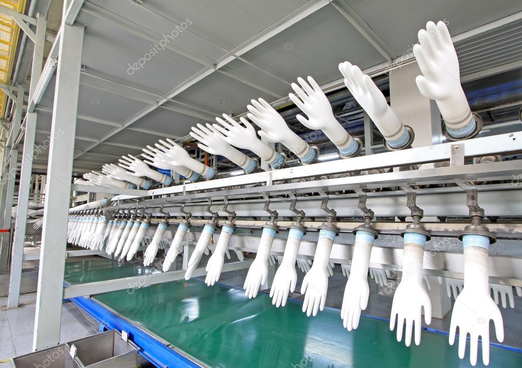 acrylonitrile butadiene gloves production line in a factory, nor
