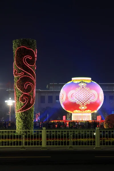 Czerwona latarnia na placu tiananmen w Pekinie, Chiny — Zdjęcie stockowe