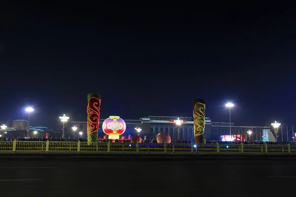 Pekin, Çin tiananmen Meydanı'nda kırmızı fener — Stok fotoğraf