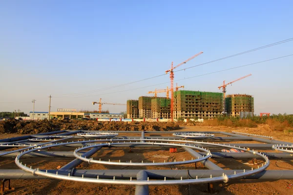 Music fountain installation site — Stock Photo, Image