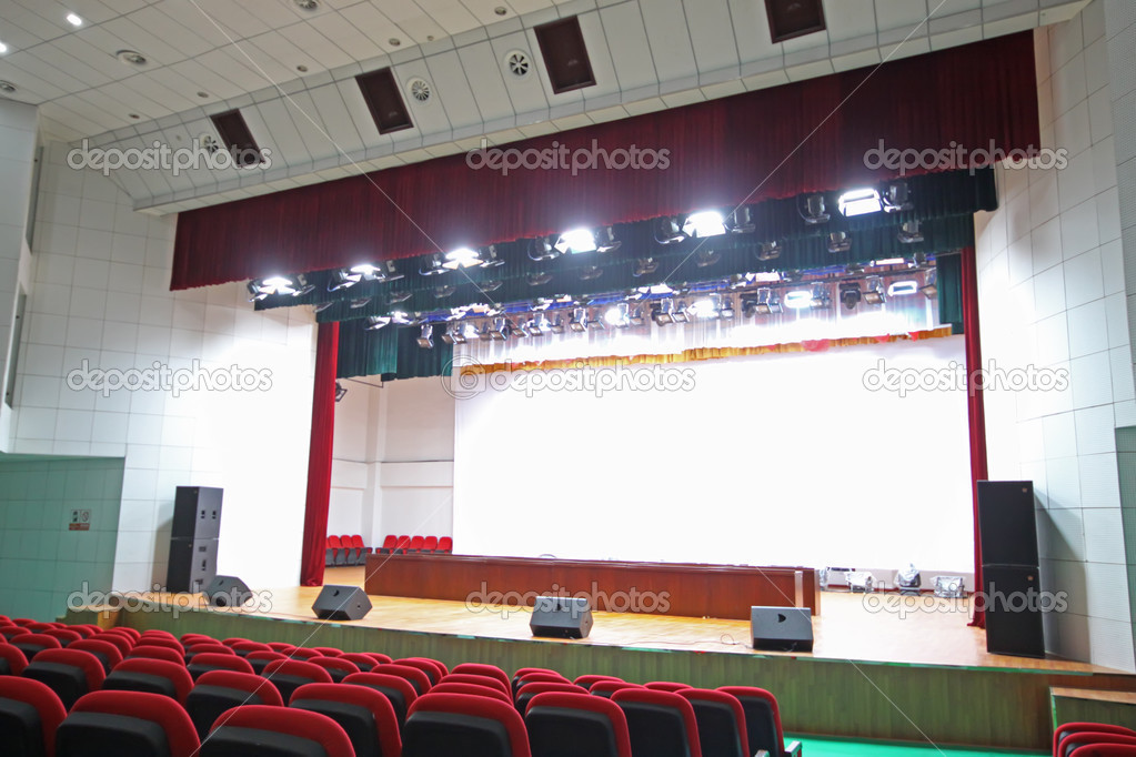 theatre chairs and stage