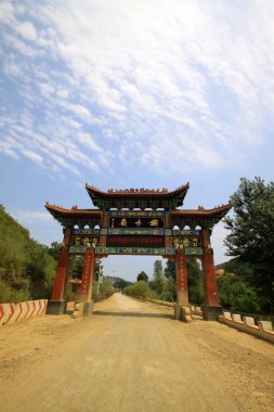 mavi gökyüzünün altında Antik Çin Halk özel binalar