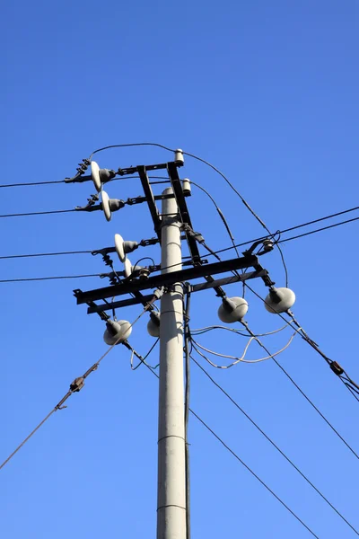 Telephone pole in the blue sky — Stock Photo, Image
