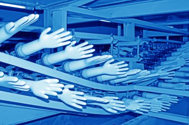 línea de producción de acrilonitrilo-butadieno-guantes
