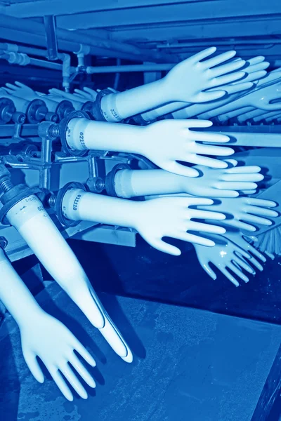 Acrylonitrile butadiene gloves production line — Stock Photo, Image