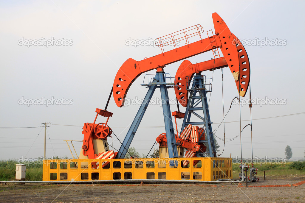 oil pumping unit in working