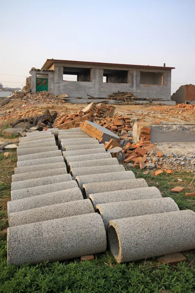 Materiais de demolição de habitação — Fotografia de Stock