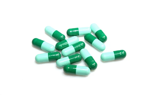 Green tablet drug — Stock Photo, Image