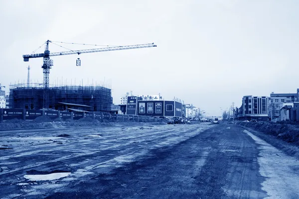 Crane tower at the construction site — Stock Photo, Image