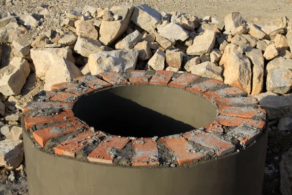 Sitio de construcción de tuberías de drenaje —  Fotos de Stock