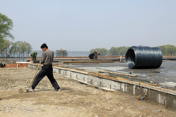 Міст будівельний майданчик на півночі Китаю — стокове фото