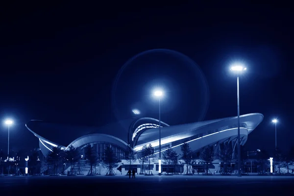 Stadium landscape architecture in the night — Stock Photo, Image