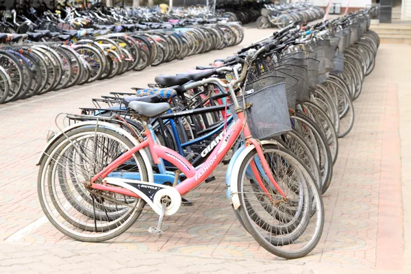 Rader av cyklar — Stockfoto