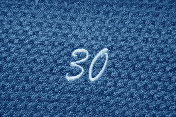 Kumaş üzerine 30 sayı işareti — Stok fotoğraf