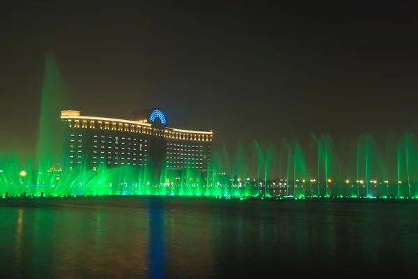 Color music fountain at night — Stock Photo, Image