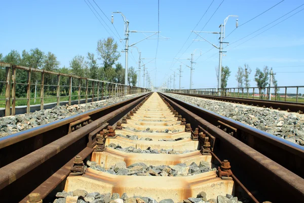 Spoorweg, spoorwegen — Stockfoto
