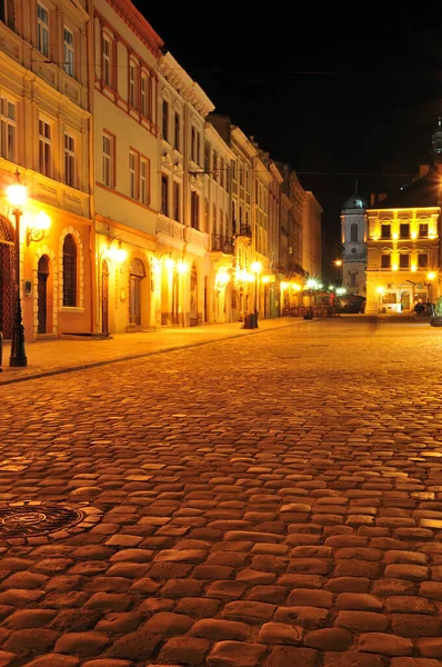 Ancient City Lviv Night — Stock Photo, Image