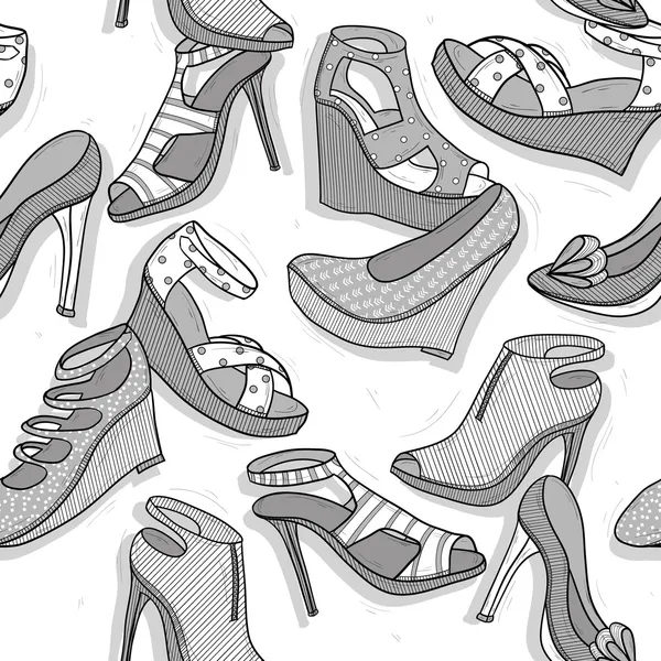 Zapatos de moda patrón sin costuras para niñas — Archivo Imágenes Vectoriales