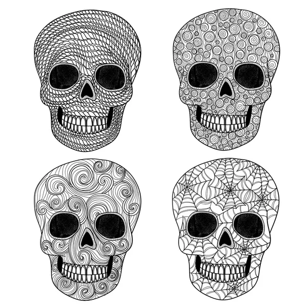 Conjunto de cráneo ornamento . — Vector de stock