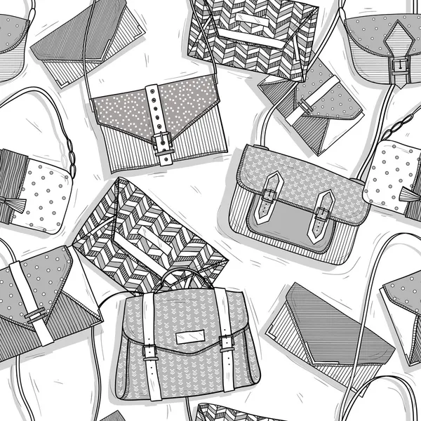 Fashion bags seamless pattern for girls — Stock Vector