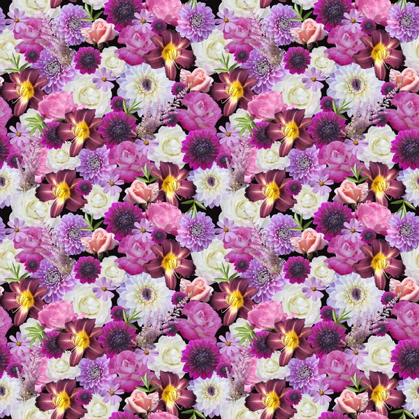 Abstracts seamless floral pattern. Background from various flowe — Stock Photo, Image