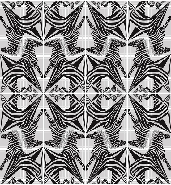 Abstraktes nahtloses Zebra-geometrisches Muster — Stockvektor