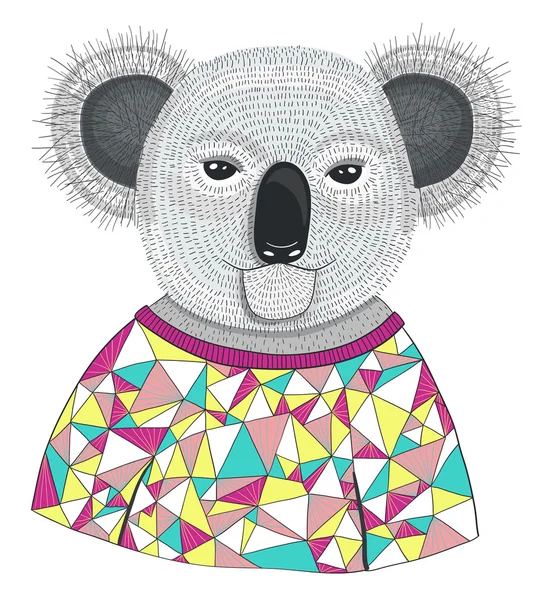 Niedlicher Hipster-Koala. — Stockvektor