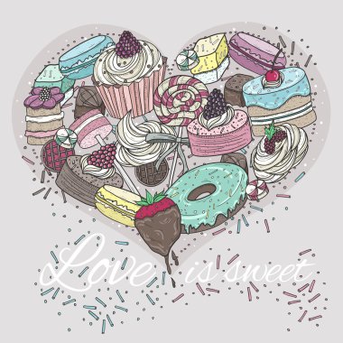 tatlı şirin yürekten. Sevgililer günü kartı