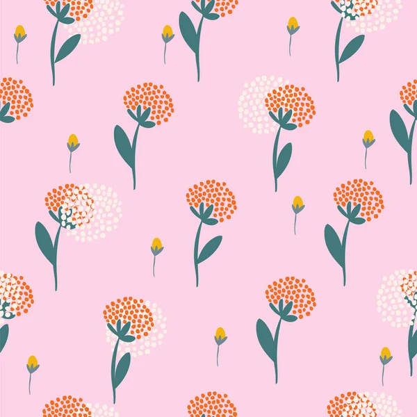 Seamless Abstract Floral Pattern Vector Flower Background Fabric Wrapping Textile — 스톡 벡터
