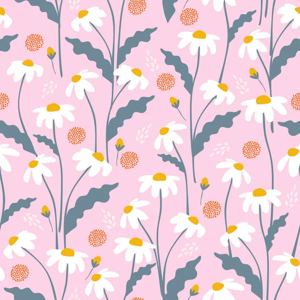 Seamless Abstract Floral Pattern Vector Flower Background Fabric Wrapping Textile — 图库矢量图片