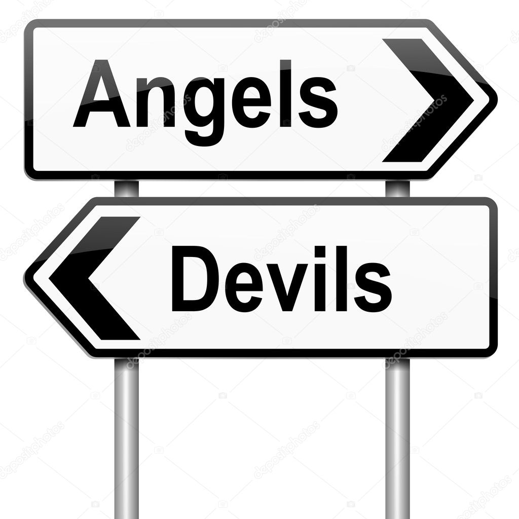 Angel or devil concept.
