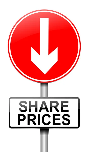 Share price decrease. — Stock Photo, Image