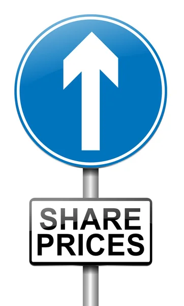 Verhoging van de prijs van het aandeel. — Stockfoto