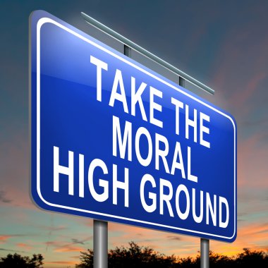 Moral high ground. clipart