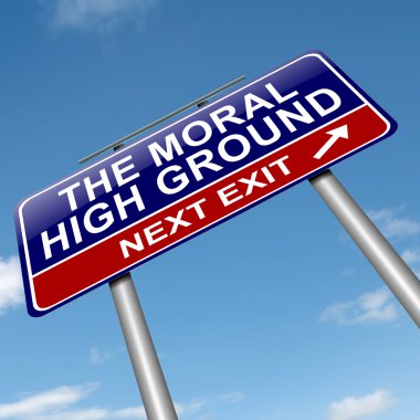 Moral high ground. clipart