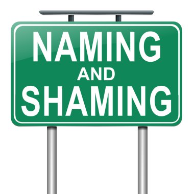 Naming and shaming concept. clipart