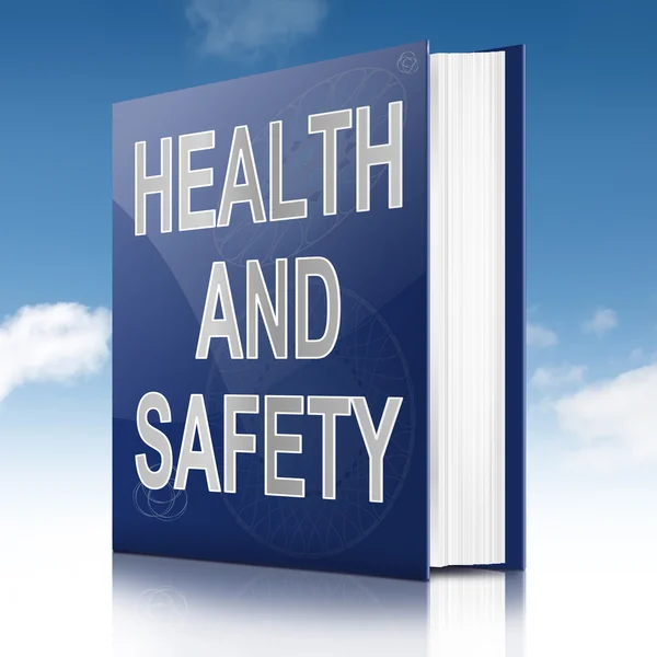 Zdrowia i bezpieczeństwa tekst książki. — Zdjęcie stockowe
