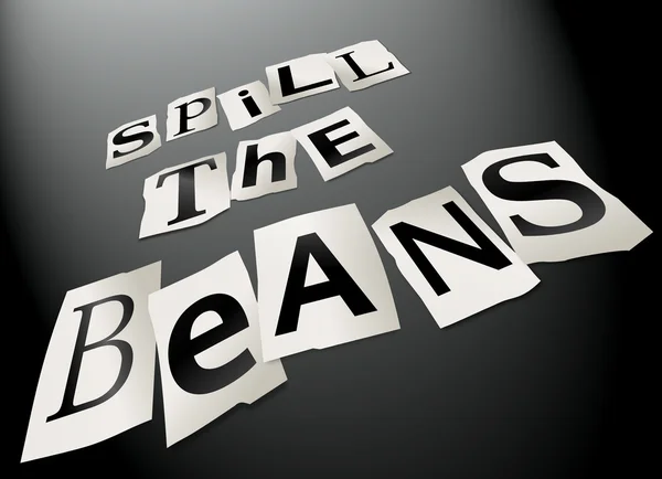 Spill the beans concept. — Stock Photo, Image