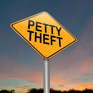 Petty theft sign. clipart