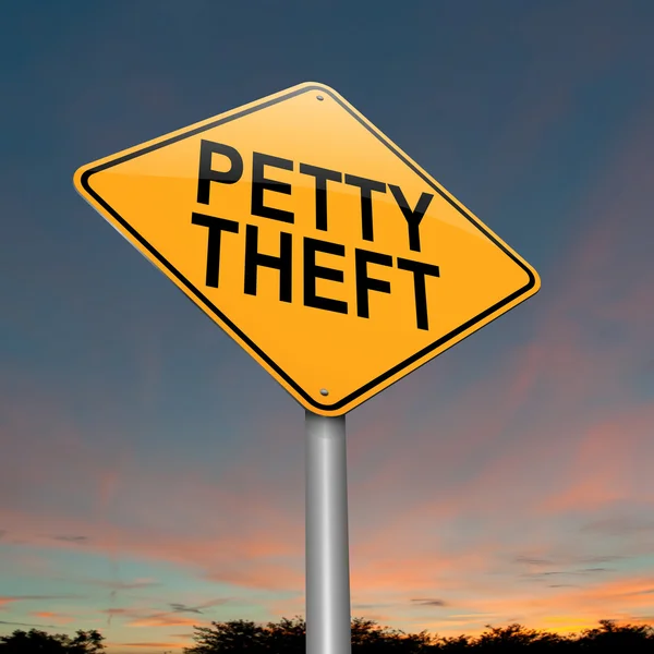 Petty theft sign. — Stock Photo, Image