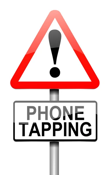 Phone tapping warning sign. — Stock Photo, Image
