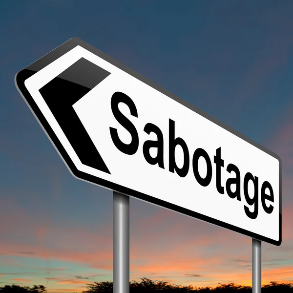 Sabotage concept teken. — Stockfoto