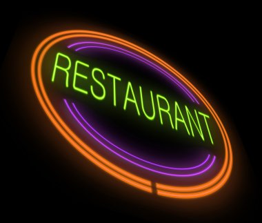 neon restoran işareti.
