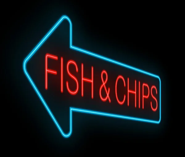 Segno di fish and chips. — Foto Stock