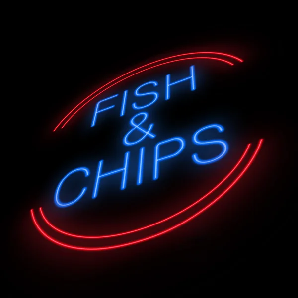 Sinal de peixe e chip . — Fotografia de Stock