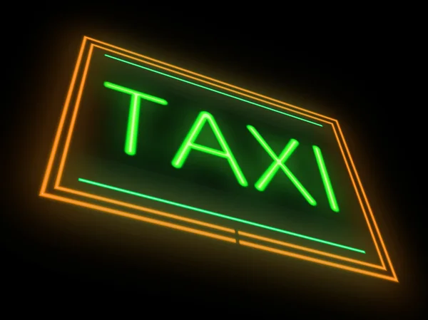 ป้ายรถแท็กซี่นีออน . — ภาพถ่ายสต็อก